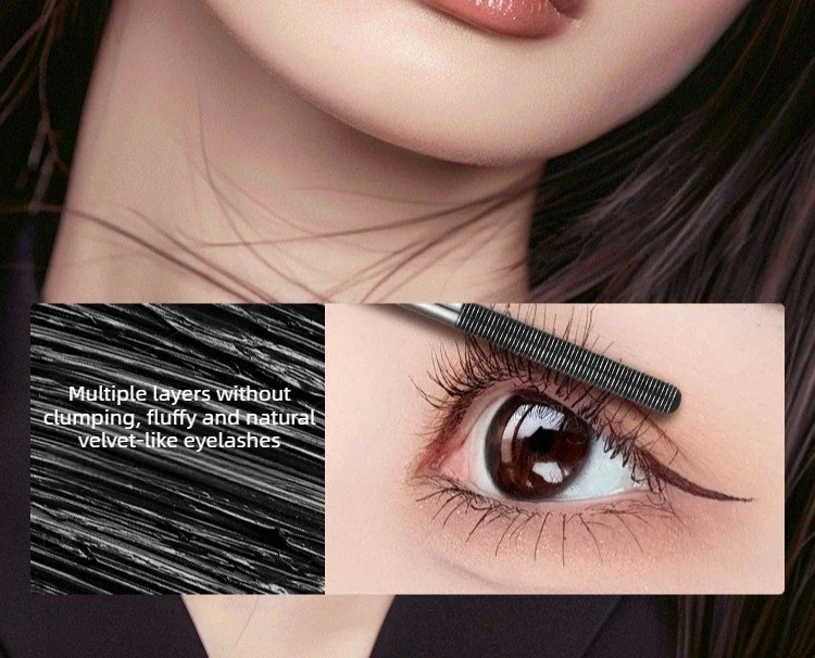 Long-lasting Curling Mascara Waterproof and Sweat-proof Separates Each Lash Thick and Voluminous Steel Tube Mascara