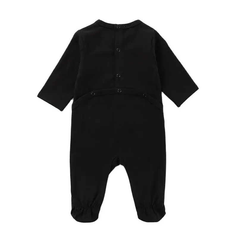 Baby cotton pyjamas kids clothes long sleeves children clothing black baby boy girls overalls w/pocket clothes footies pajamas