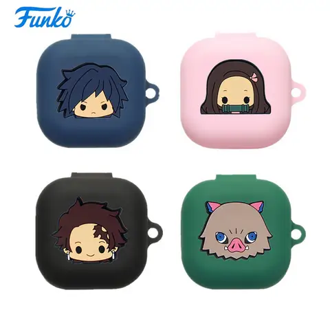 Funko Demon Slayer Earphone Case for Samsung Galaxy Buds 4/4Pro Silicone Wireless Earbuds Cover for Buds Live/Fe/Core With Hook