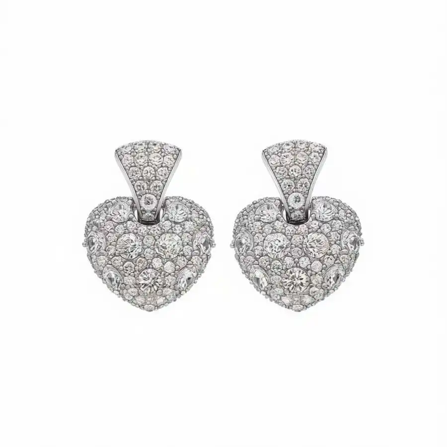 

Heart Shape Zircon Earrings For Women Romantic Fashion Jewelry Lightweight Secure Closure
