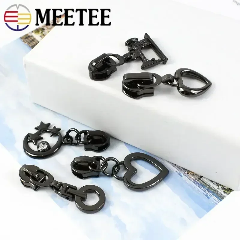 5-20Pcs 5# Metal Zipper Heads For Clothes Zips Tapes Bag Shoes Zippers Slider Pocket Replacement Zip Pull  Repair Kit Accessorie