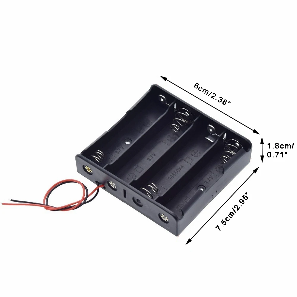 18650 Power Bank Cases 1X 2X 3X 4X 18650 Battery Holder Storage Box Case 1 2 3 4 Slot DIY Batteries Container With Wire Lead