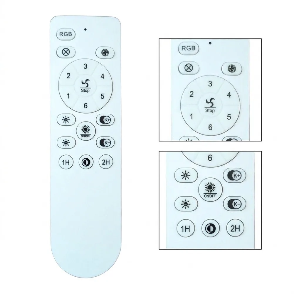 Ceiling For Fan and Light Remote Control 2.4G Wireless with 6 Settings Dimmable Brightness For RGB Color Options 24V DC