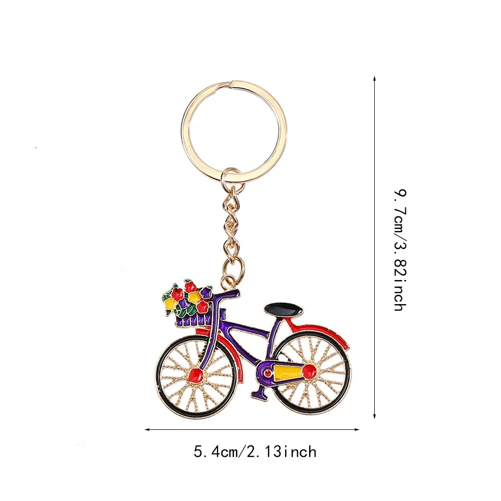 عمل دراجة المفاتيح سبيكة الإبداعية النفط بسيط زهرة دراجة المفاتيح حقيبة مفتاح السيارة قلادة شخصية