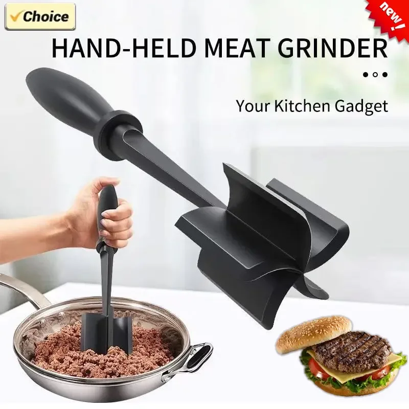 Picadora de Carne Resistente al Calor de Primera Calidad, Trituradora de Hamburguesas, Machacadora para Carne de Res y Pavo Molidos - Esencial para la Cocina