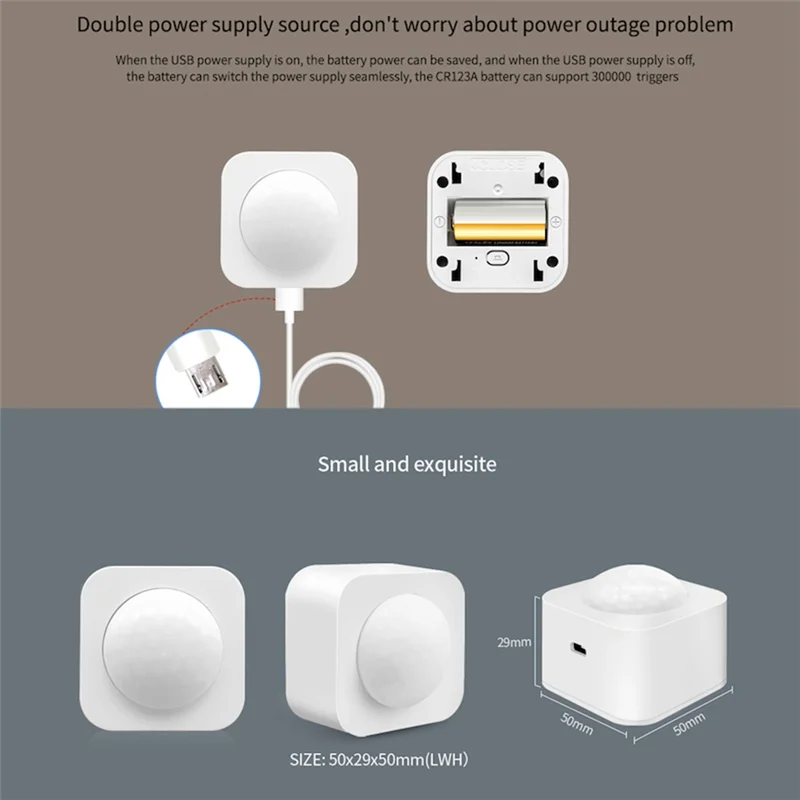 Zigbee 3.0 PIR Motion Sensor,อินฟราเรดเครื่องตรวจจับร่างกายมนุษย์,สมาร์ทควบคุมผ่าน Ewelink Zigbee Bridge สําหรับ Alexa Google Home
