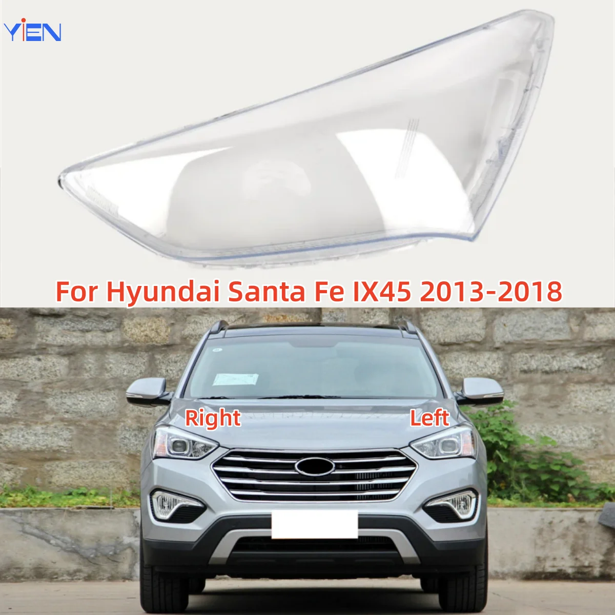 

For Hyundai Santa Fe IX45 2013 2014 2015 2016 2017 2018 Car Gadgets Replace A Transparent PC Lights Shell Protective Headlight