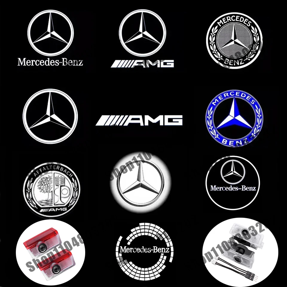 Projecteur de logo de bienvenue pour porte de voiture, 2 pièces, pour Mercedes Benz W177 W213 W246 GLB GLC GLA GLS GLE1 W212 W205 AMG ML W176 W166