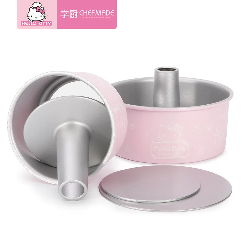 

Горячая форма для торта Sanrio круглая форма из углеродистой стали Hello Kitty Kawaii аниме модное кухонное покрытие со съемным дном полая форма