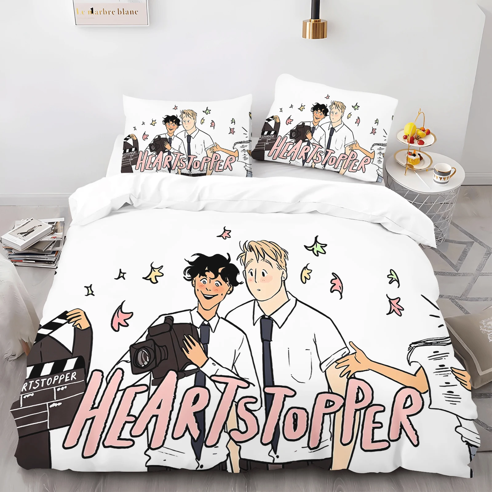 3D Print Cartoon Heartstopper Fashion Bedding Set Double Twin King Duvet Cover Comforter Pillowcase Boys Girls Adults Bedroom