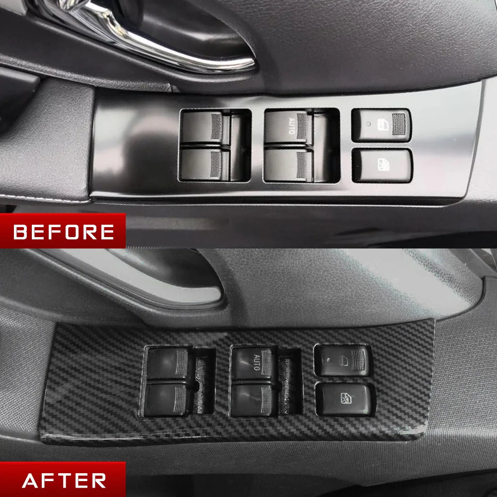 4pcs Carbon Fiber Color Window Lift Trim Switch Button Panel Cover for ISUZU D-MAX MU-X 2012 2013 2014 2015 2016 2017 2018 2019