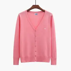 Nuove donne primavera autunno maglioni manica lunga ricamo in cotone scollo a v armonica morbida Blaine mantenere calda camicia maglione