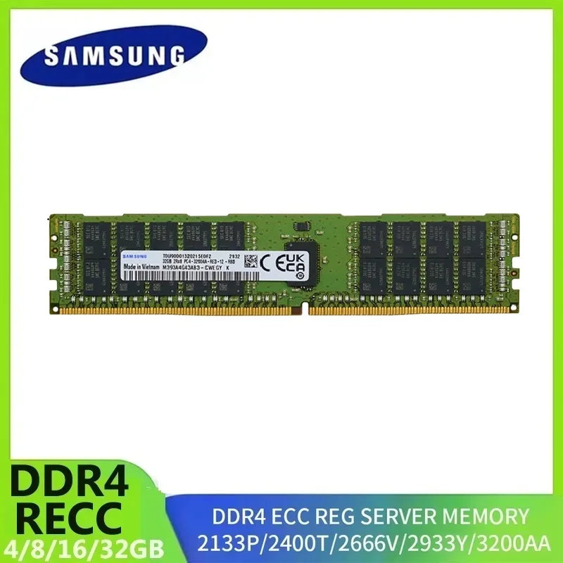 

Серверная оперативная память Samsung DDR4, ОЗУ ECC REG 32 ГБ 16 ГБ 8 ГБ RECC поддержка материнской платы X99 RECC 3200AA 2933Y 2666 в 2400T 2133P