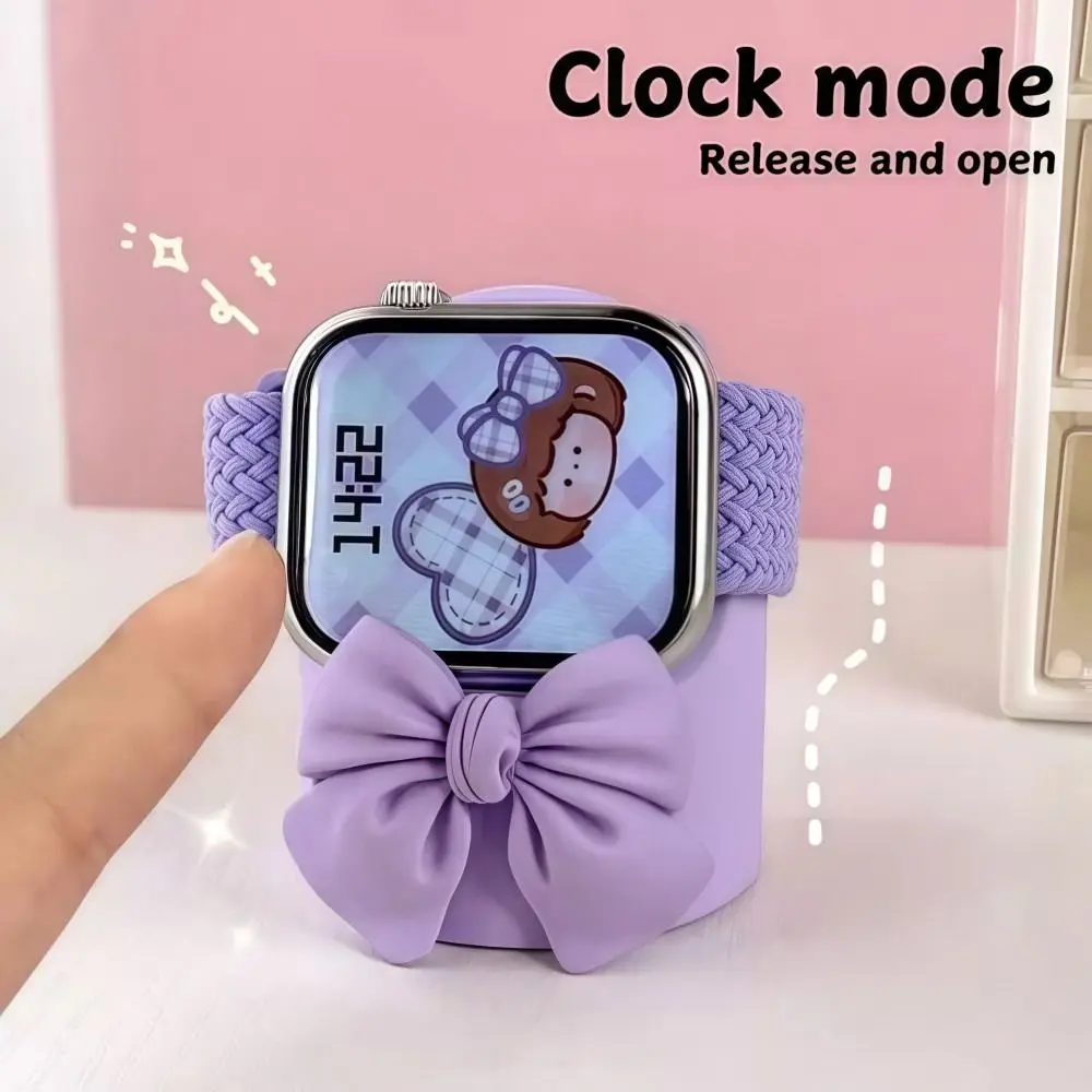 Bow Smart Watch Charger Stand Anti-slip Shockproof Watch Charging Dock Silicone Portable Watch Desktop Stand for Apple Watch