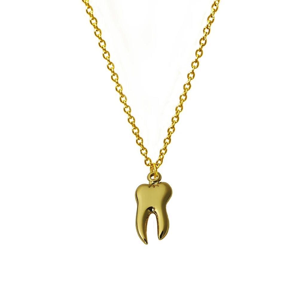 Fashion Human Tooth Pendant Stainless Steel Mens Dentist Jewelry Gifts Punk Hip Hop Charms Necklaces Women Party Accessories