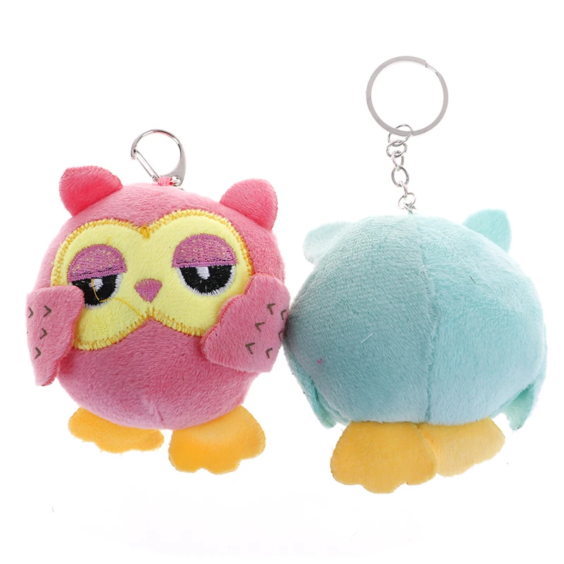 9CM OWL Key Chain Toys  Plush Stuffed Animal Owl TOY Small Pendant Dolls Wedding Party Gift Plush Toys