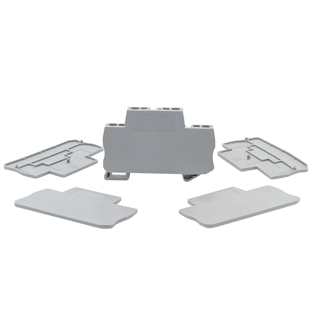 100Pcs D-STTB2.5 End Cover Plates for STTB2.5 Din Rail Terminal Blocks, Terminal Block Accessories