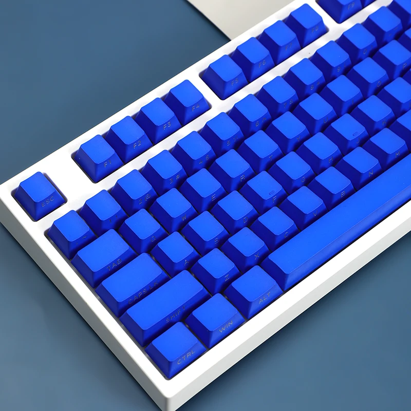 133 Keys Classic Blue Keycaps Side Print PBT Double Shot OEM Height Backlit Transparent Suit for 68 75 Mechanical Keyboard