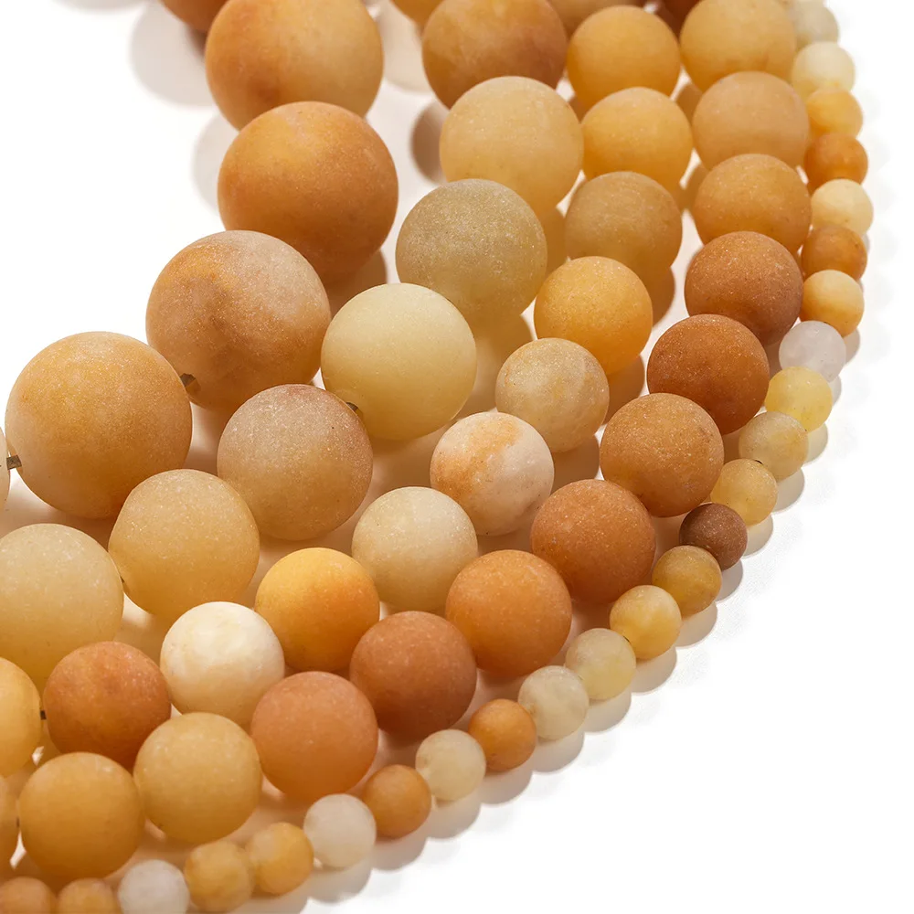 Matte Old Yellow Jade 4 6 8 10 12mm DIY Jewelry Accessories Matte Old Yellow Jade Loose Beads Semi Finished Beads Wholesale