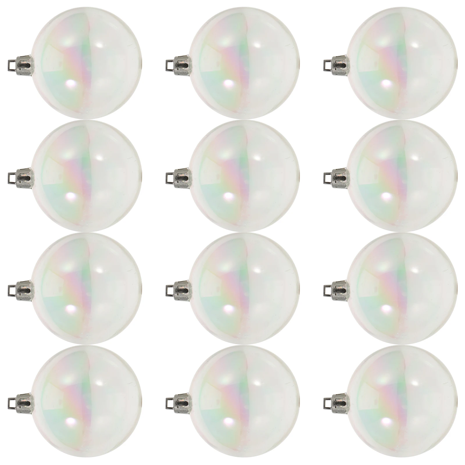 

12 Pcs Pearl Bubble Ball Christmas Ornament Decorations Balls Clear Baubles Plastic