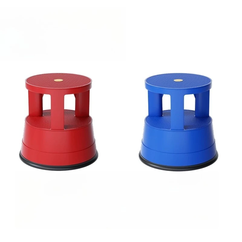 

Climbing stool warehouse tally pedal pickup universal wheel movable library household ladder stool