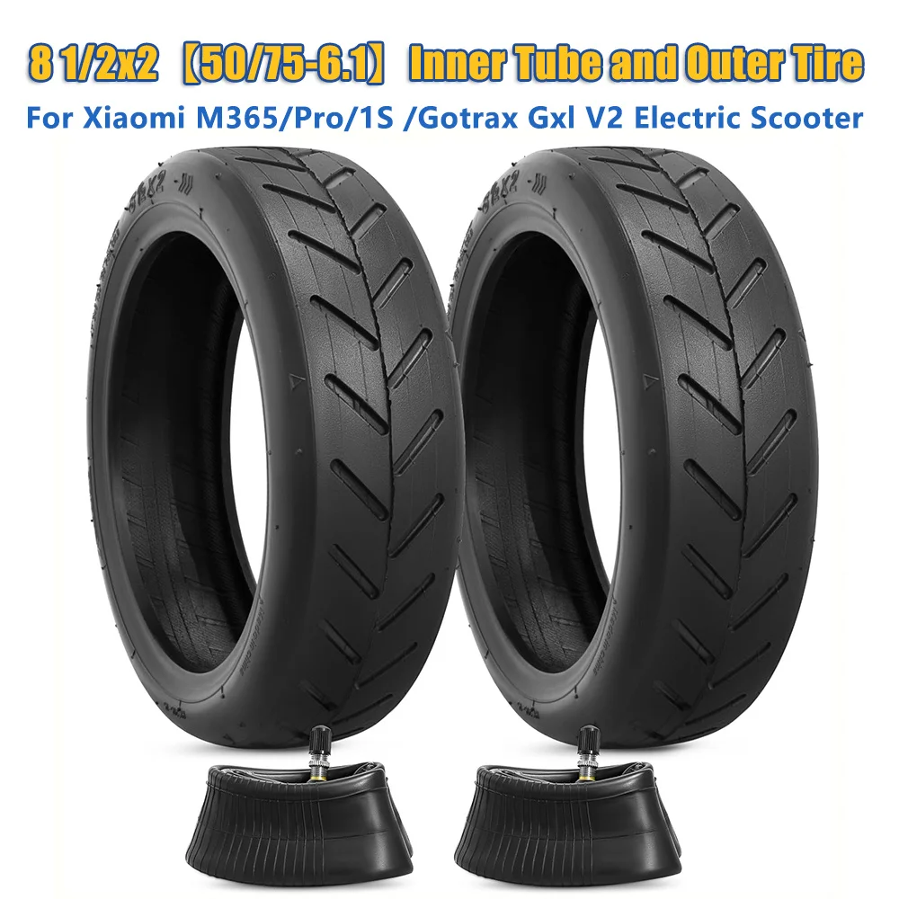 

8 1/2x2 Tire and Inner Tube with Straight Valve 50/75-6.1 Tire for Xiaomi M365 1S MI3 Lite Pro2 Electric Scooter Tire Parts