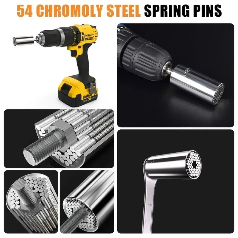 Universal Socket Key, Socket Small Tool, 7-19mm Electric Drill Bit Adapter, Key, Nut, Magic Handle, Multi-hand Tool, Multi-tool