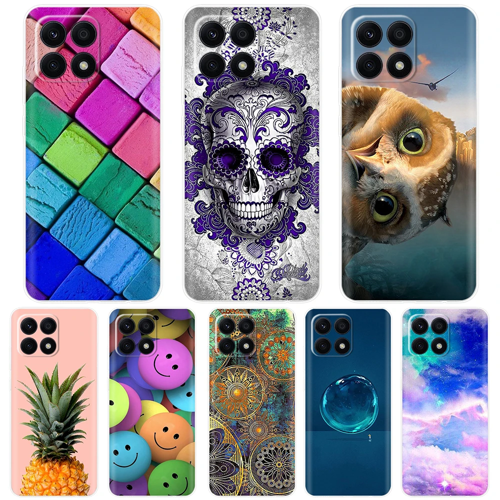 For Honor X8A 2023 CRT-LX1 Case Cartoon Clear Soft Silicone TPU Covers for Huawei Honor X8A honorX8A Phone Cases 2023 Funda 6.7