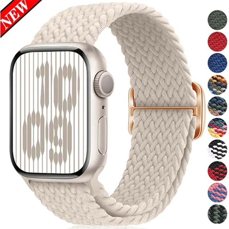 Gevlochten solo elastische armband voor Apple horlogeband 40 mm Ultra 2 3 49 mm 38 mm 44 mm 45/41 mm 42/46 mm serie 10 9 8 7 5 6 4 SE band