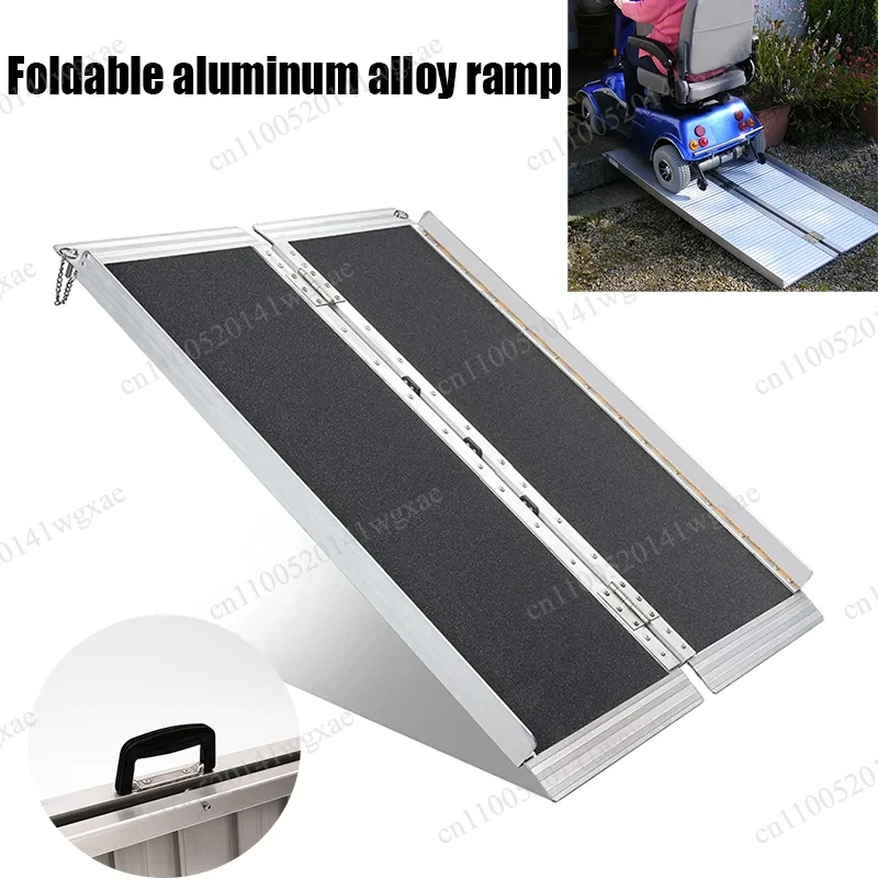Heavy Duty 4FT Foldable Aluminum Ramp Non-Slip Mobility Handicap Ramp Wheelchair Scooter Motorcycle Loading Threshold Ramps