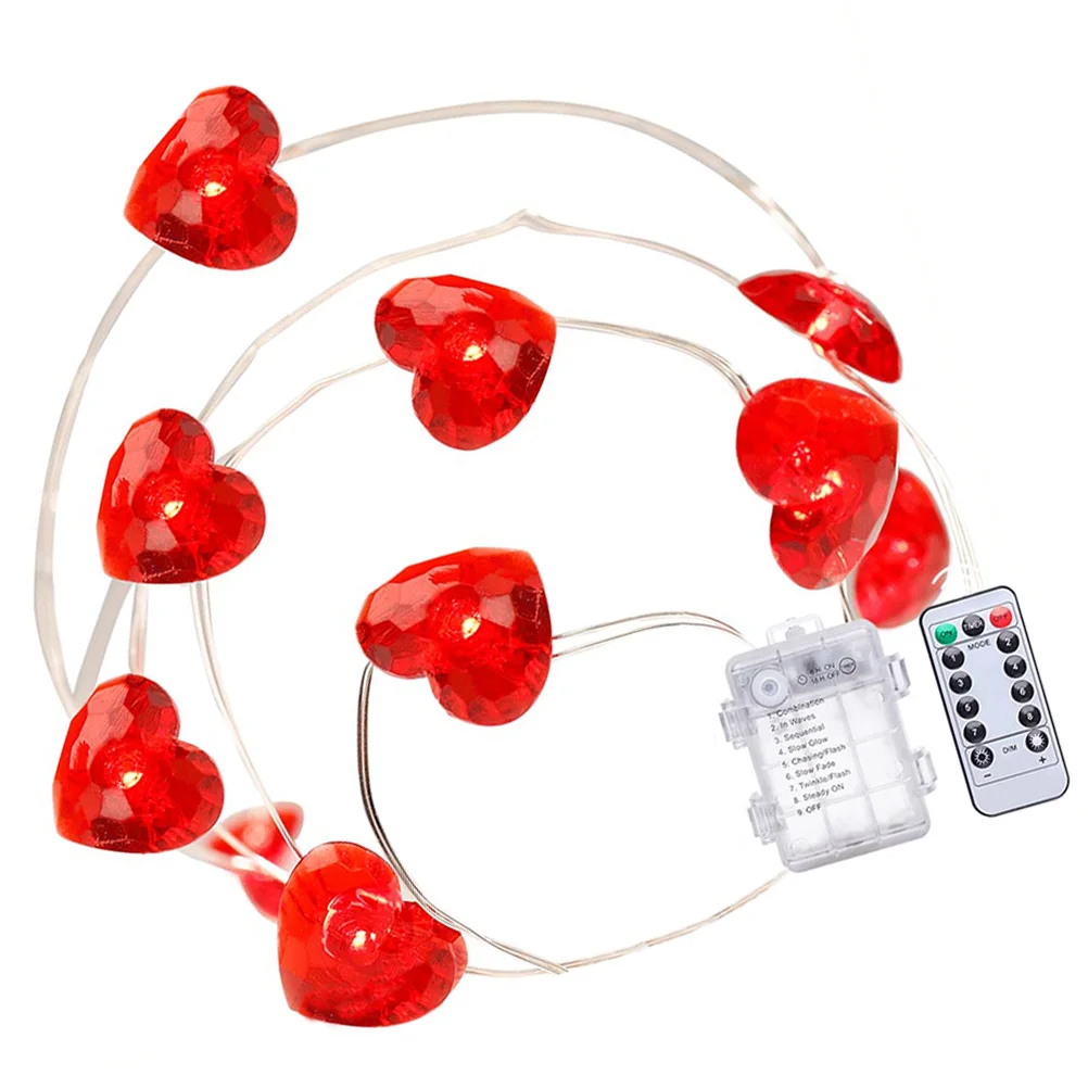 

Valentines Day Heart Shape LED String Lights Decoration Plastic Strings Hanging Festive Home