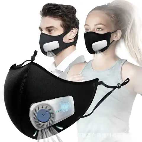 Rechargeable Fresh Air Respirator Mask with Fan - Anti-Fog, Breathable & Comfortable for Asthma, Sports, Dust & Pollen