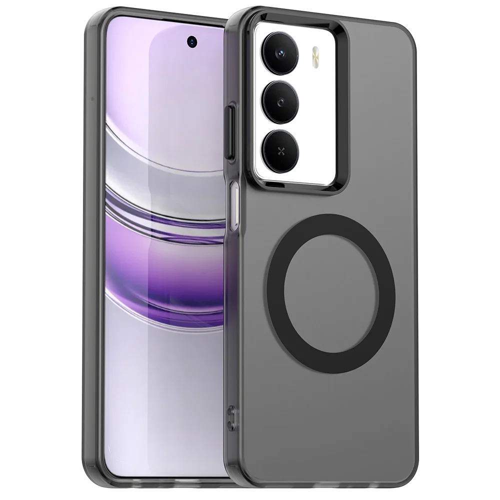 Mattierte, klare Handyhülle für Realme 13 14 14T 14X V70 C61 C63 C75 GT 6T Neo Pro Plus 5G Slim Schutzhülle Candy Magnetic Cover