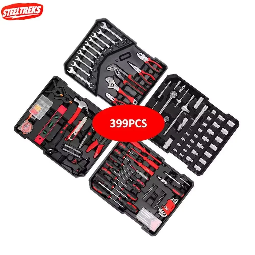 399-piece Manual OEM CR-V Car Repair Tool Set, Equipped with Large Double-ended Wrench and Hard Case view 4