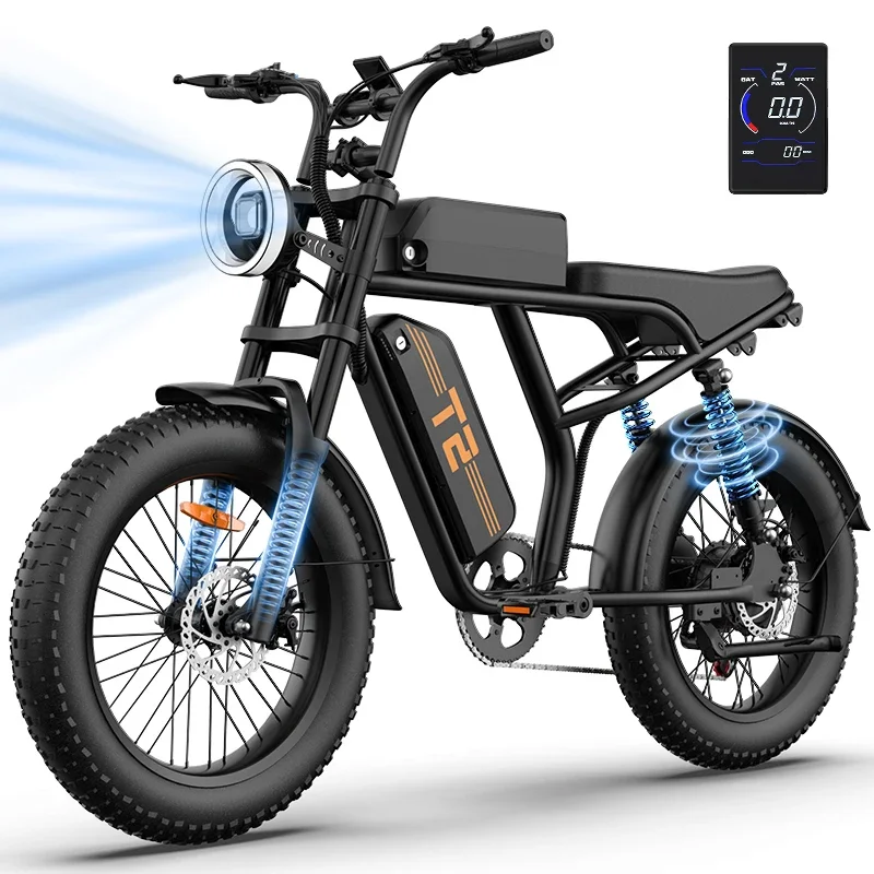 URLIFE T2 City Erwachsenen E-Bike 48V15.6AH Akku Stadtpendler Elektrofahrrad 20*4 Zoll Fette Reifen E-Fahrrad – Detail 14