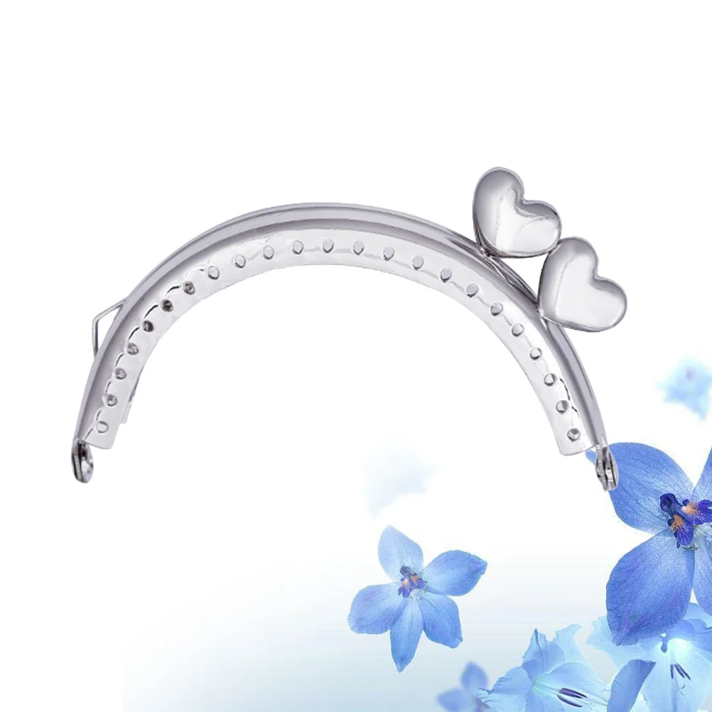 하트 모양 동전 지갑 프레임 반원형 8.5cm 철 가방 액세서리 빈티지 각인 녹 방지 DIY 핸드백