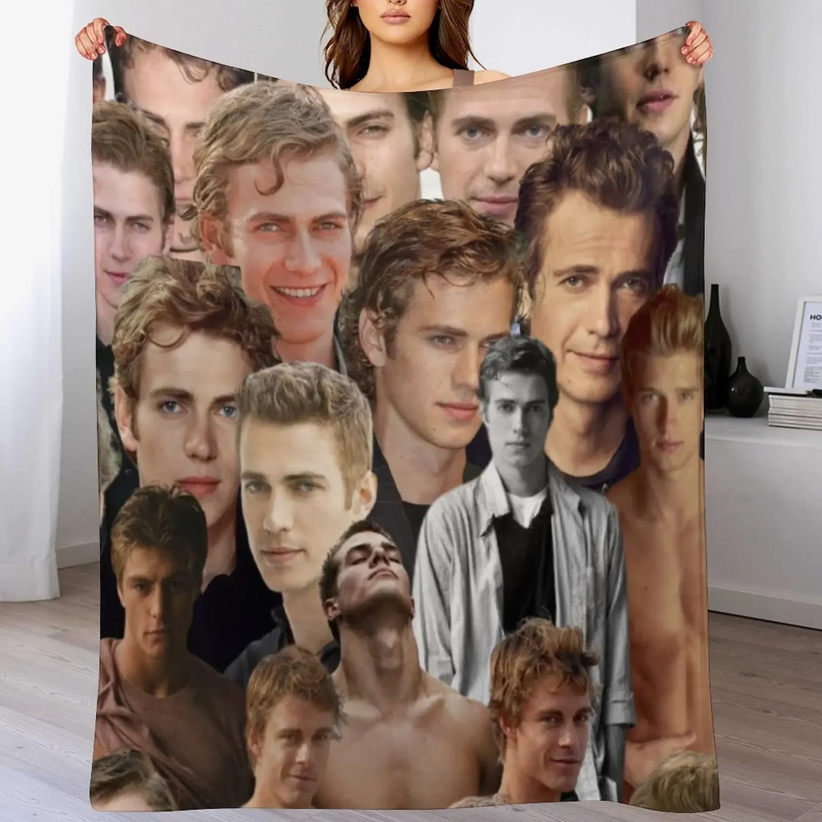 

Hayden Christensen Collage Throw Blanket Comforter Luxury Thicken Designers Furry Blankets