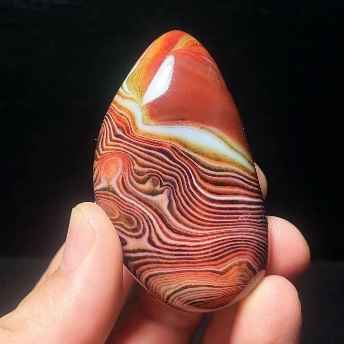 Banded Agate Desert Treasure, Pocket Stone, Polished Tumbled, Desk Decor, Natural Stone, Crystal Collection, Table Display