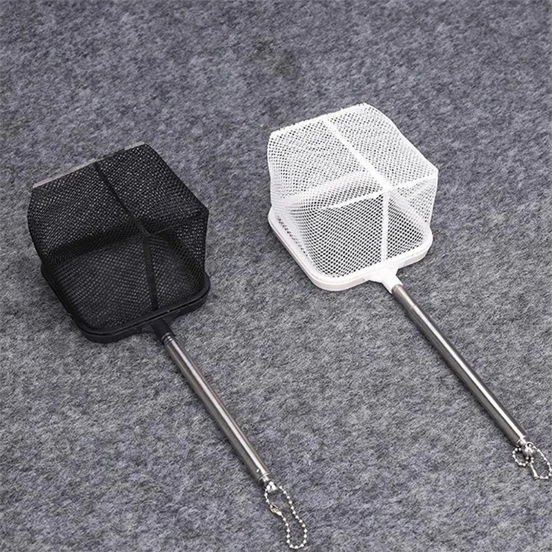 Aquarium Square Fishing Net With Suction Cup Extendable Long Handle Fishing Gear For Catching Fish Shrimp Tank Clean Supplies