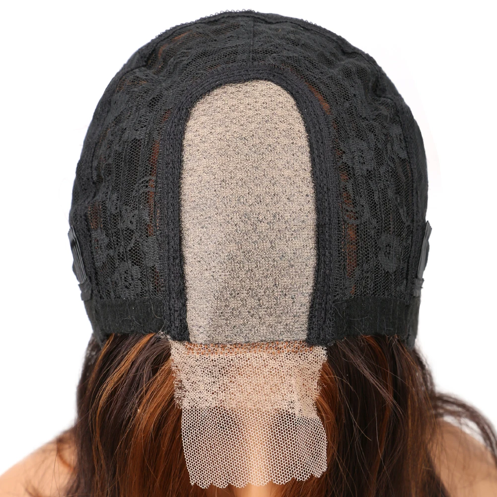 Ombre สีเทาวิกผมสังเคราะห์ผม U ลูกไม้ด้านหน้าสั้น Curly Wavy Wigs สําหรับสุภาพสตรีทุกวันเครื่องแต่งกายคอสเพลย์ปาร์ตี้ทนความร้อน