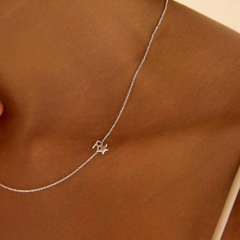 

Ожерелье с двойным инициалами на заказ, ювелирные изделия для пары, цепочка из нержавеющей стали, персонализированный кулон с именем, подарок на годовщину для нее