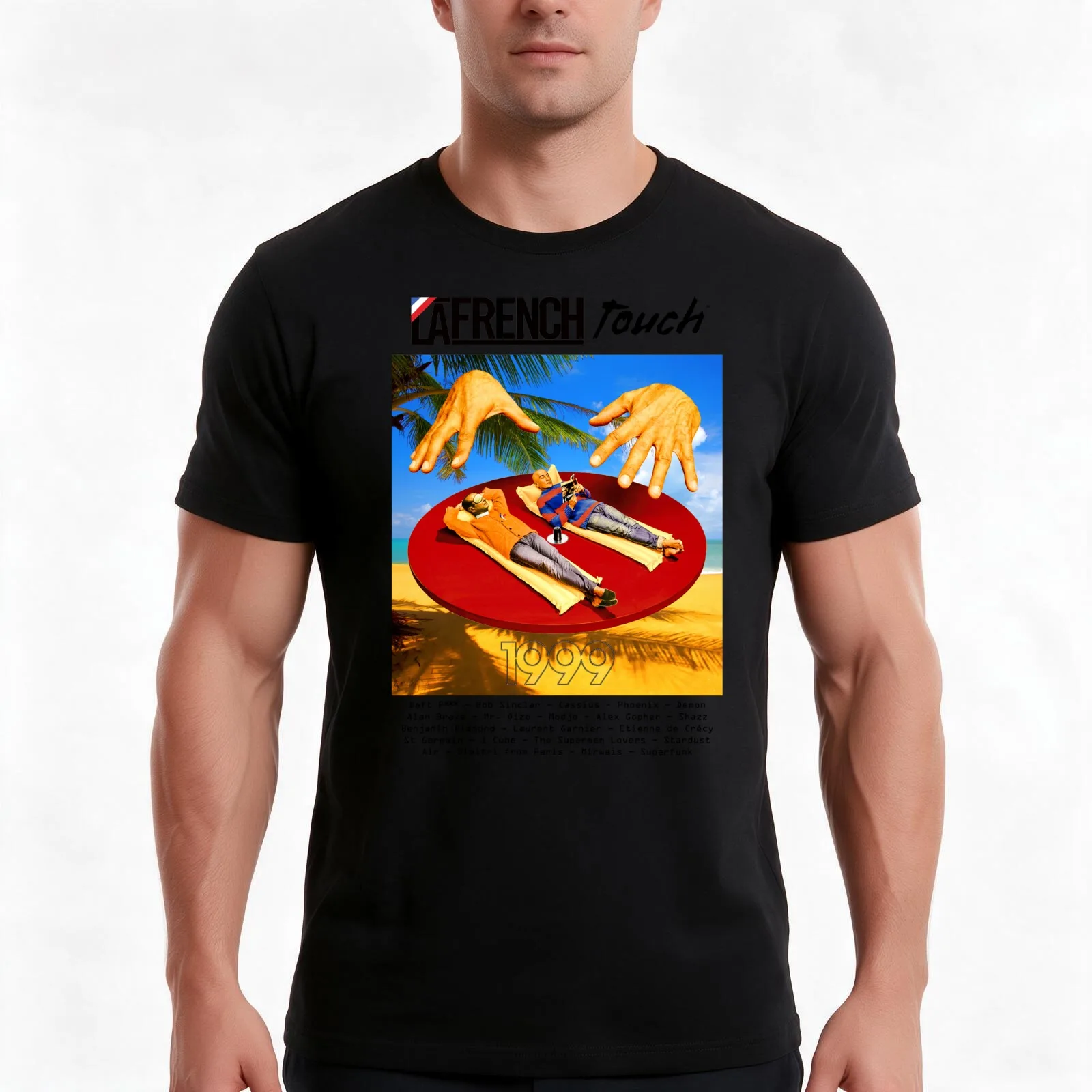 Relaxed in Espadrilles: MODEL by La French Touch & CASSIUS & Jacques Chirac (original HD DESIGN) T-Shirt Vintage Graphic Print