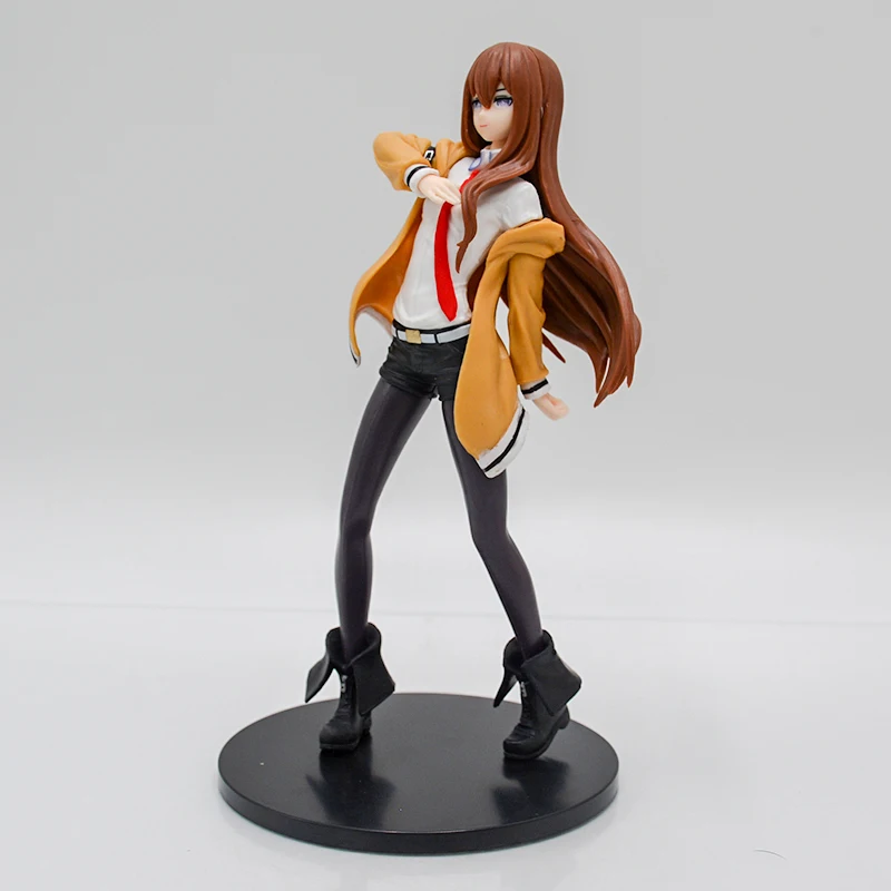 18cm Steins Gate Anime Girl Figure Makise Kurisu Action Figure Steins;Gate Kurisu Makise Figurine Collectible Model Doll Toys