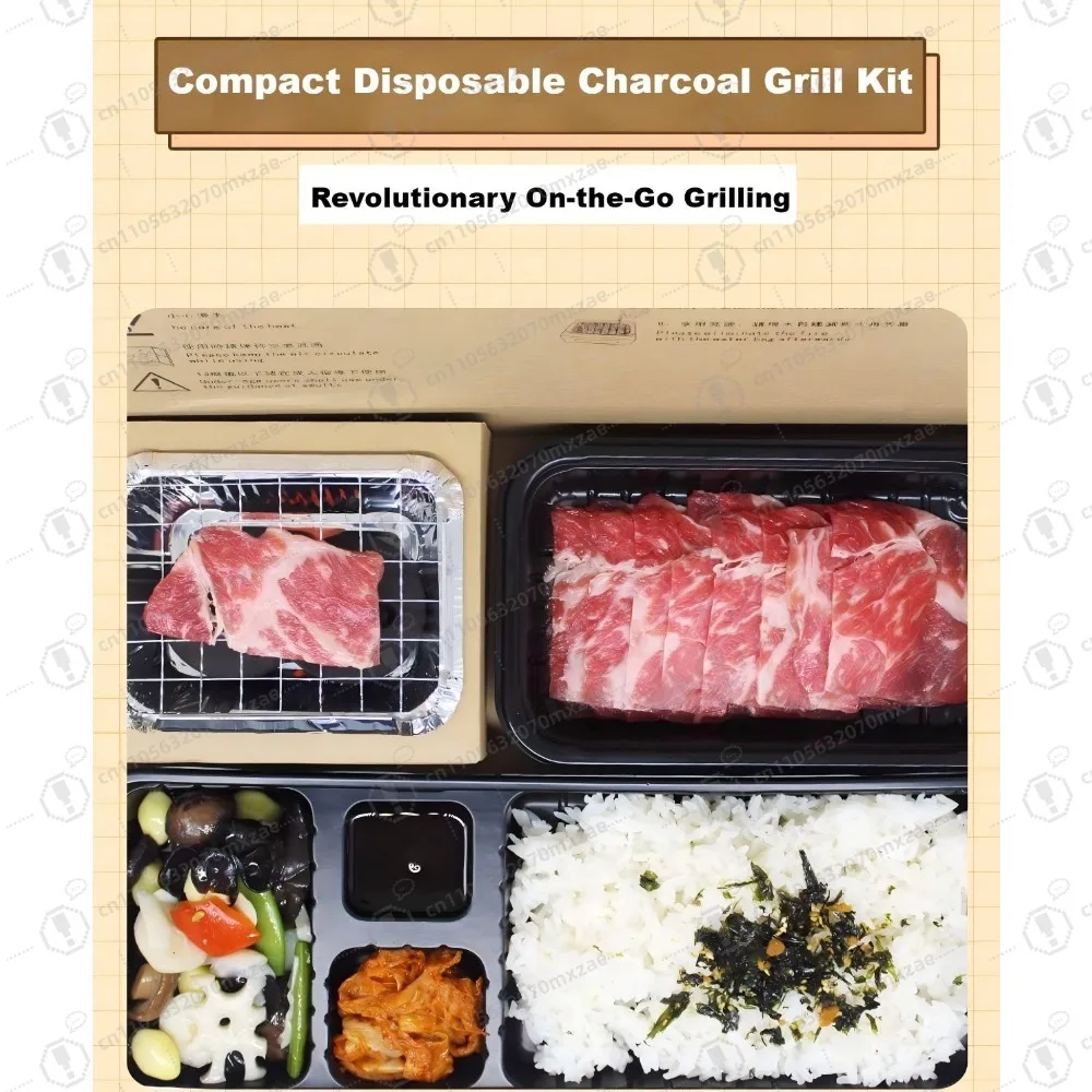 25 Packs All-in-One Personal Charcoal Grill Kit | Single-Serve BBQ Lunch Box for Camping, Picnics, Tailgating