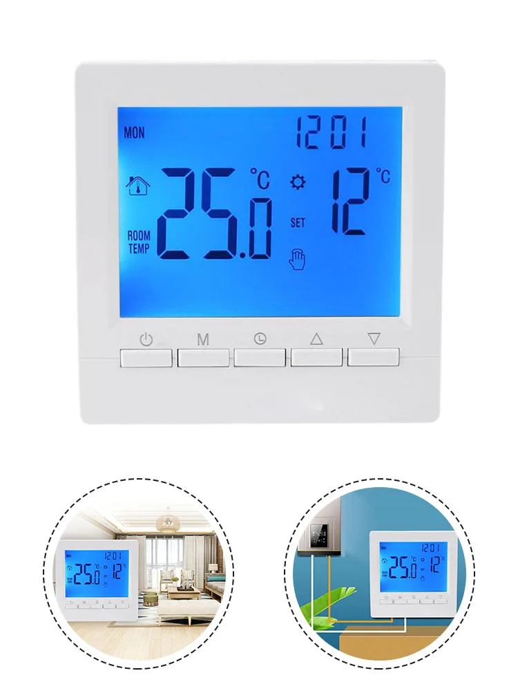 

Thermostat Liquid Crystal Digital Display Screen Temperature Controller LCD Room Heating Thermostat Home Tool 86*86*28mm