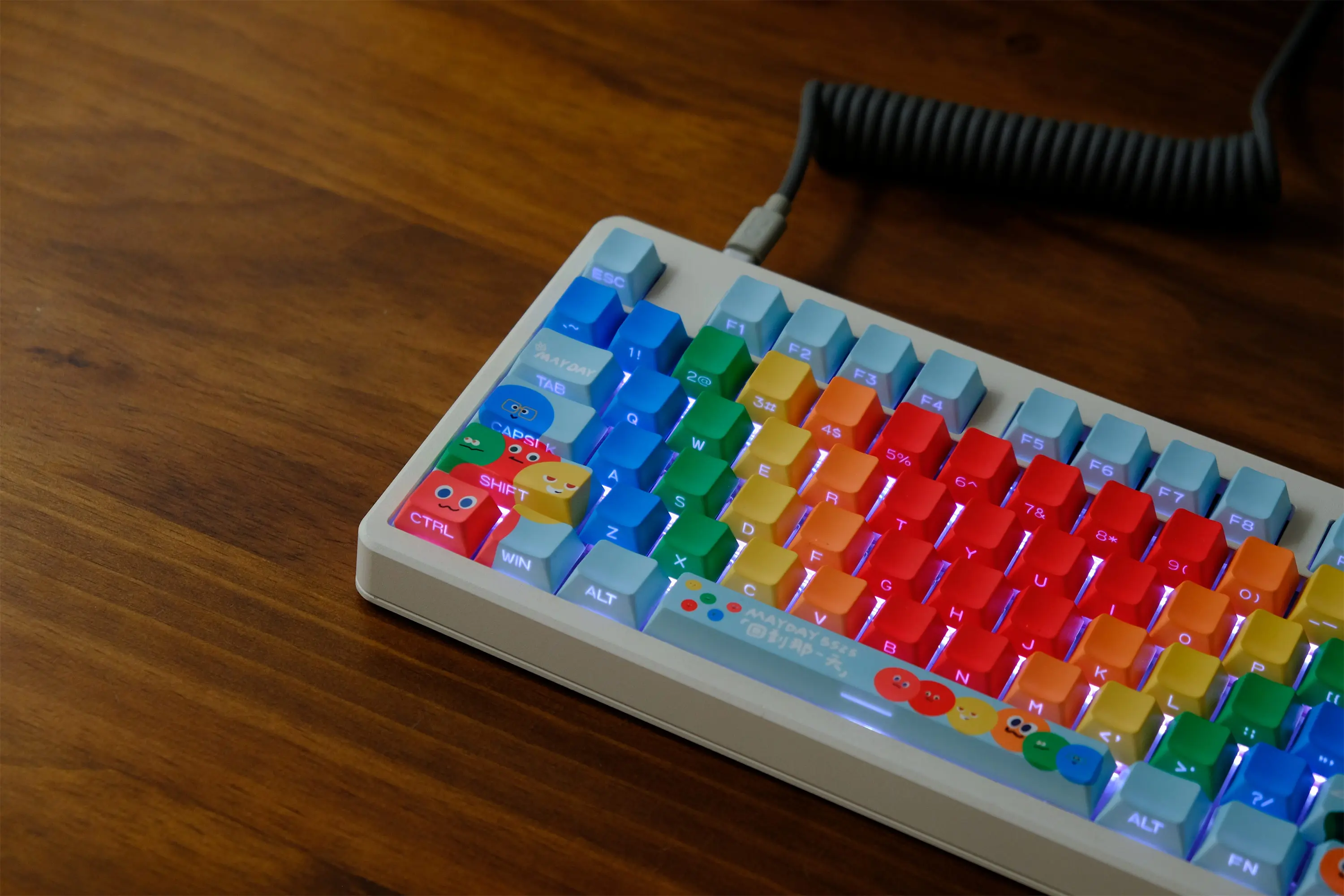 Mayday Side Backlight Set Keycaps 131 Keys PBT Cherry Profile DYE-SUB For MX Switch Wooting Mechanical Keyboard ISO ANSI Layout