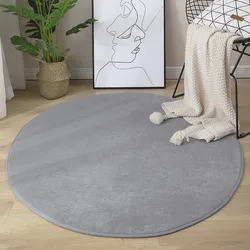 2022 Hot Sell Round Coral Velvet Carpet Color Water Absorption Sofa Carpet Memory Foam Bedroom Living Room Children rug Yoga Mat