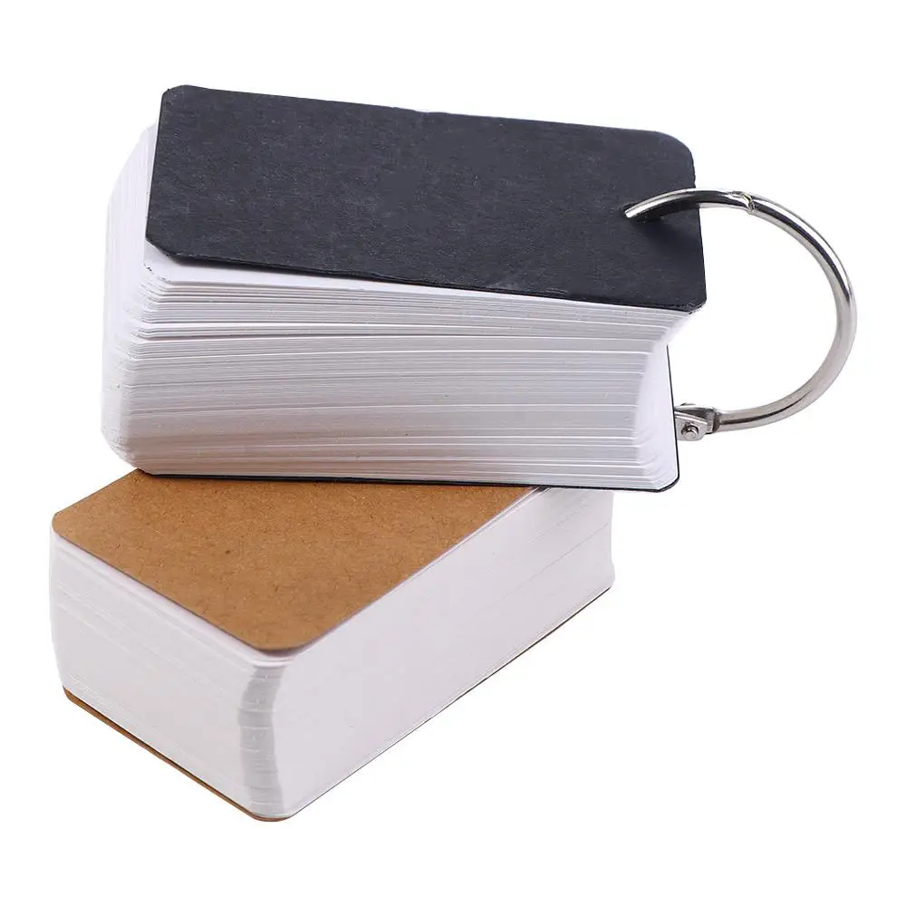 100 sheets Hard Punching Writing Cardboard DIY Diary Book English Word Cards Memorizing Cards Blank Card Book