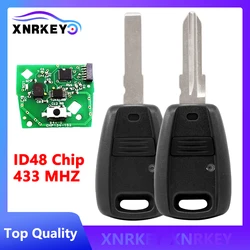 XNRKEY Remote Key for Fiat Punto Doblo Bravo Black ID48 Chip 433Mhz Fob 1 Button SIP22/GT15R Blade