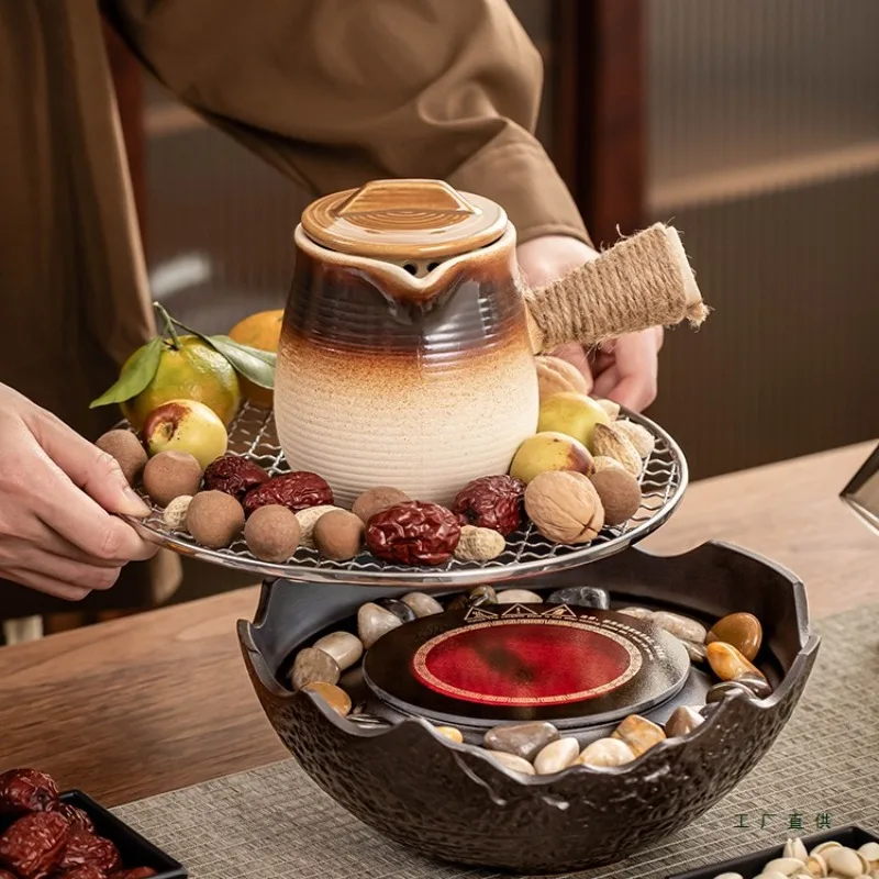 Indoor household Internet celebrity Full set Electric ceramic stove brewing teapot Scented tea tea set Jar brewer